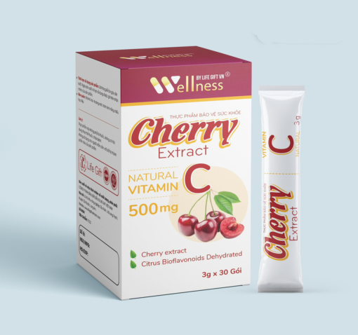 Thực Phẩm Bổ Sung Cherry Extract Vitamin C Tăng Cường Hệ Miễn Dịch, Tăng Độ Bền Thành Mạch Máu