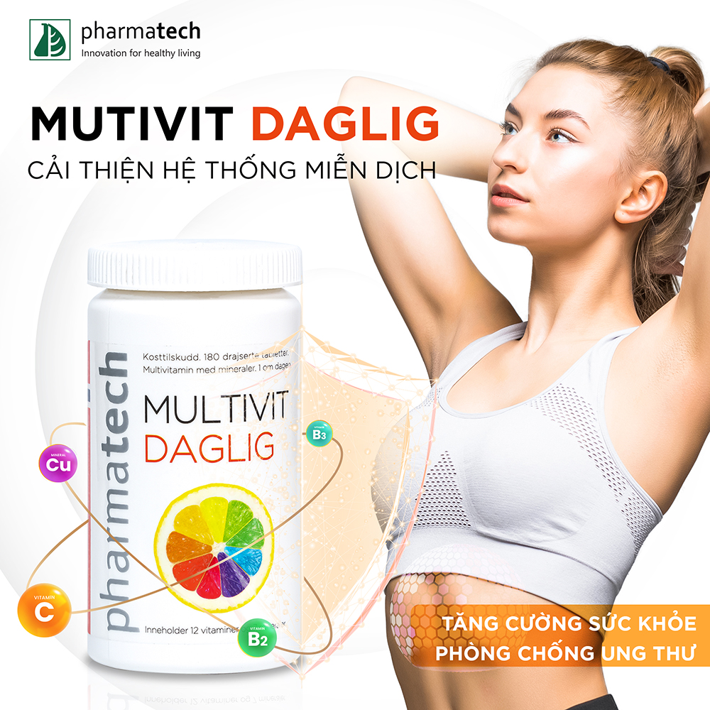 Cải thiện hệ thống miễn dịch, cân bằng dinh dưỡng cùng Multivit Daglig