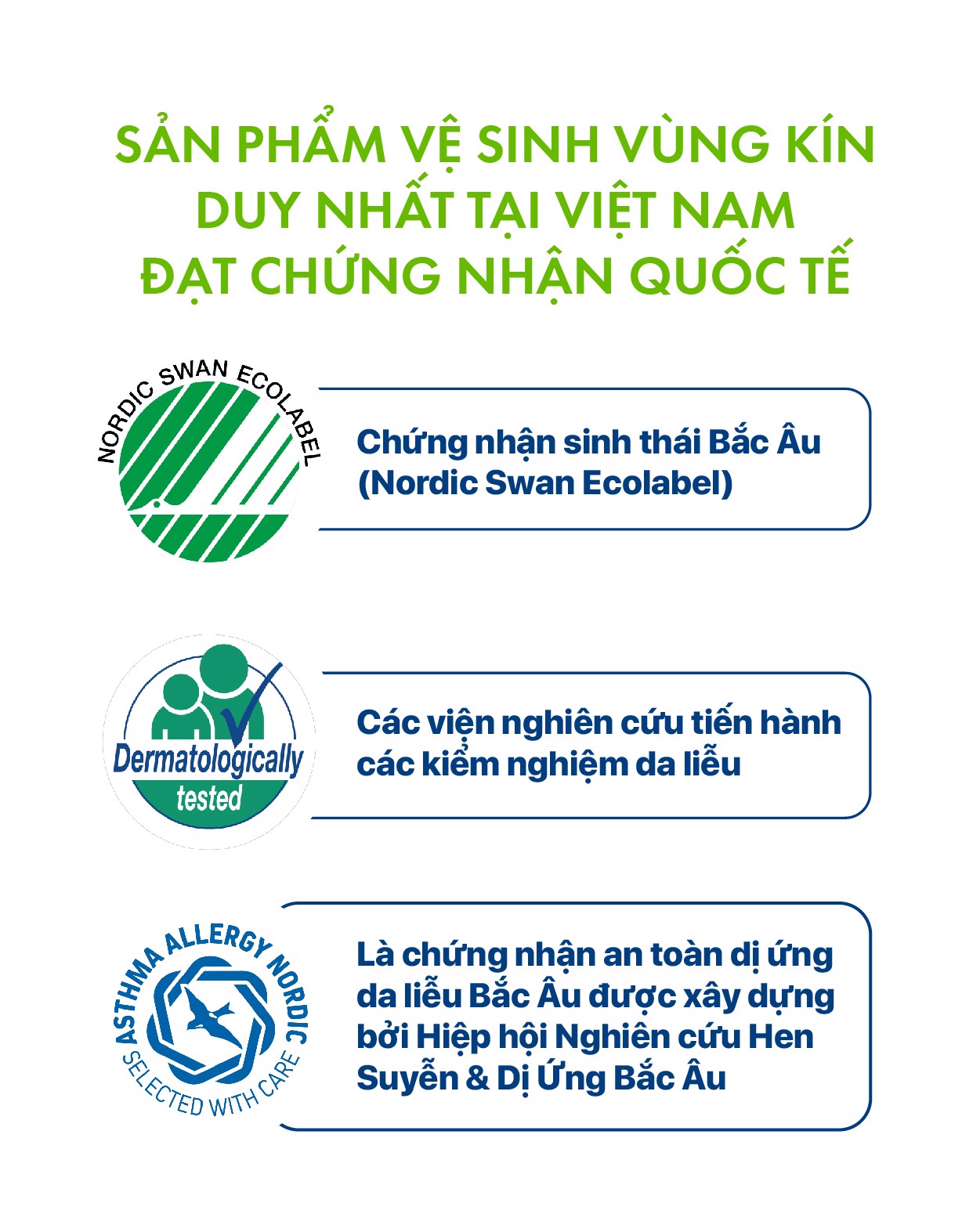 Sản phẩm vệ sinh vùng kín duy nhất tại Việt Nam đạt tiêu chuẩn quốc tế