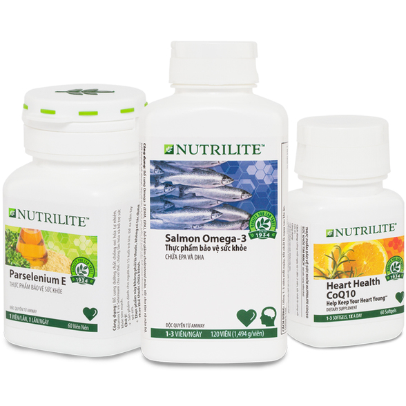 Giải phái dinh dưỡng hỗ trợ sức khỏe tim mạch từ Nutrilite gồm Omega-3, Vitamin E & CoQ10