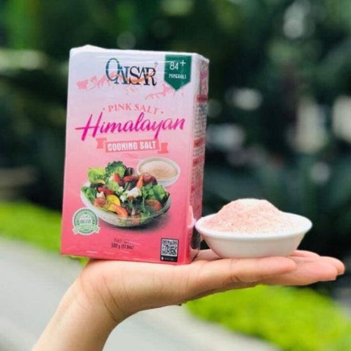 Muối hồng tinh khiết Himalayan Qaisar 500g hạt mịn nhập khẩu Pakistan