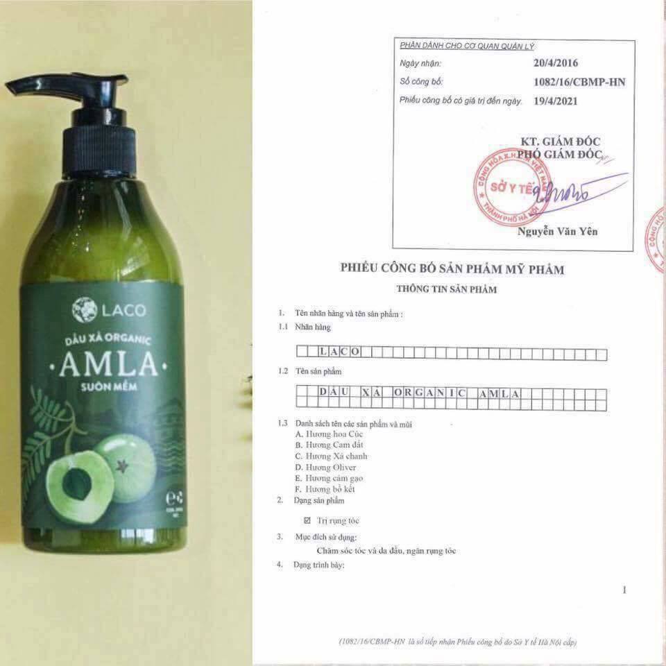 Phiếu công bố sản phẩm mỹ phẩm dầu xả Amla