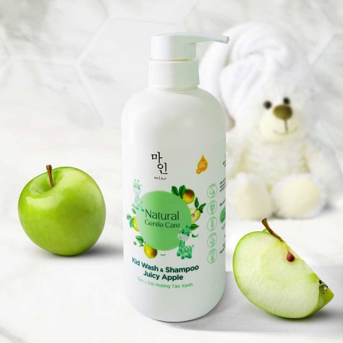 Gel Tắm Gội Trẻ Em Dịu Nhẹ Hương Táo Xanh MINE 500ml - Baby Wash & Shampoo Gel