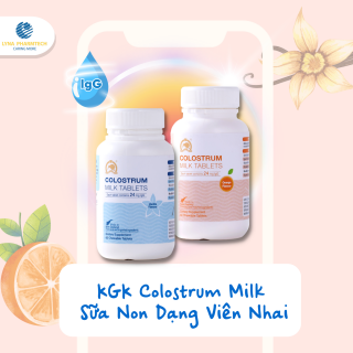 Viên nhai sữa non tăng đề kháng, bổ sung dinh dưỡng, tiêu hóa tốt KGK Colostrum 24mg IgG NewZealand